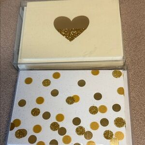 Hallmark Gold Heart & Polka Dot Note Card Set